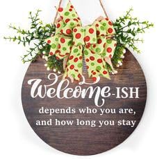 SIMISI Ribbon Christmas Bow - Rustic Green & Red Dots for Wreaths & Holiday Decor | 9.5 x 13 Inch