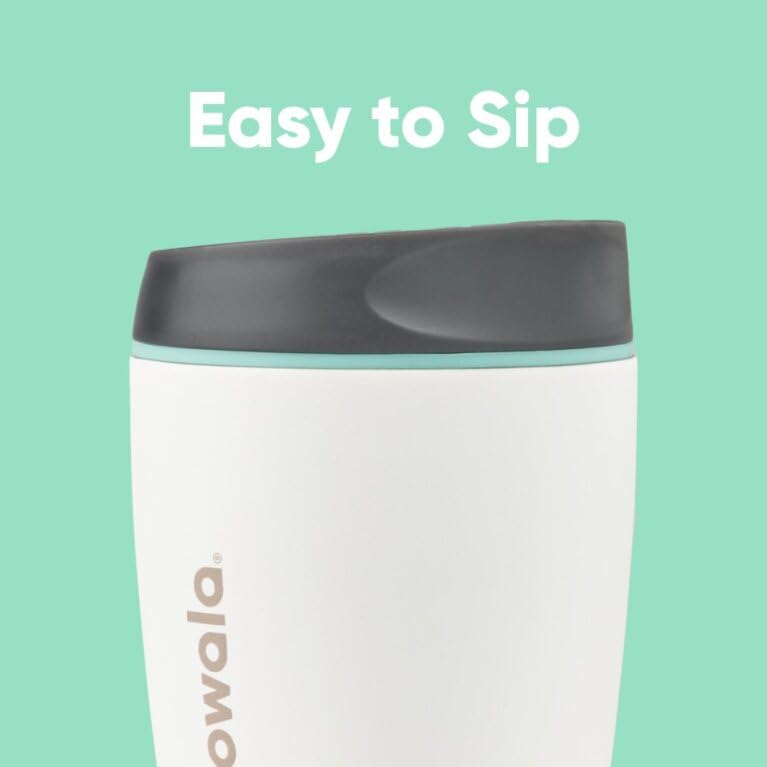 Owala SmoothSip Insulated Stainless Steel Coffee Tumbler - Reusable Hot & Iced Coffee Mug, 10 oz, Gray