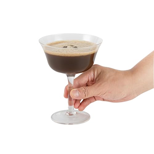 Restaurantware-Vetri 13 Ounce Flared Coupe Glasses, 6 Dishwashable Martini Glasses - No Lead, Long Stemmed, Clear Glass Cocktail Drinkware, For Hosting Parties, Serve Margarita Or Cosmopolitan