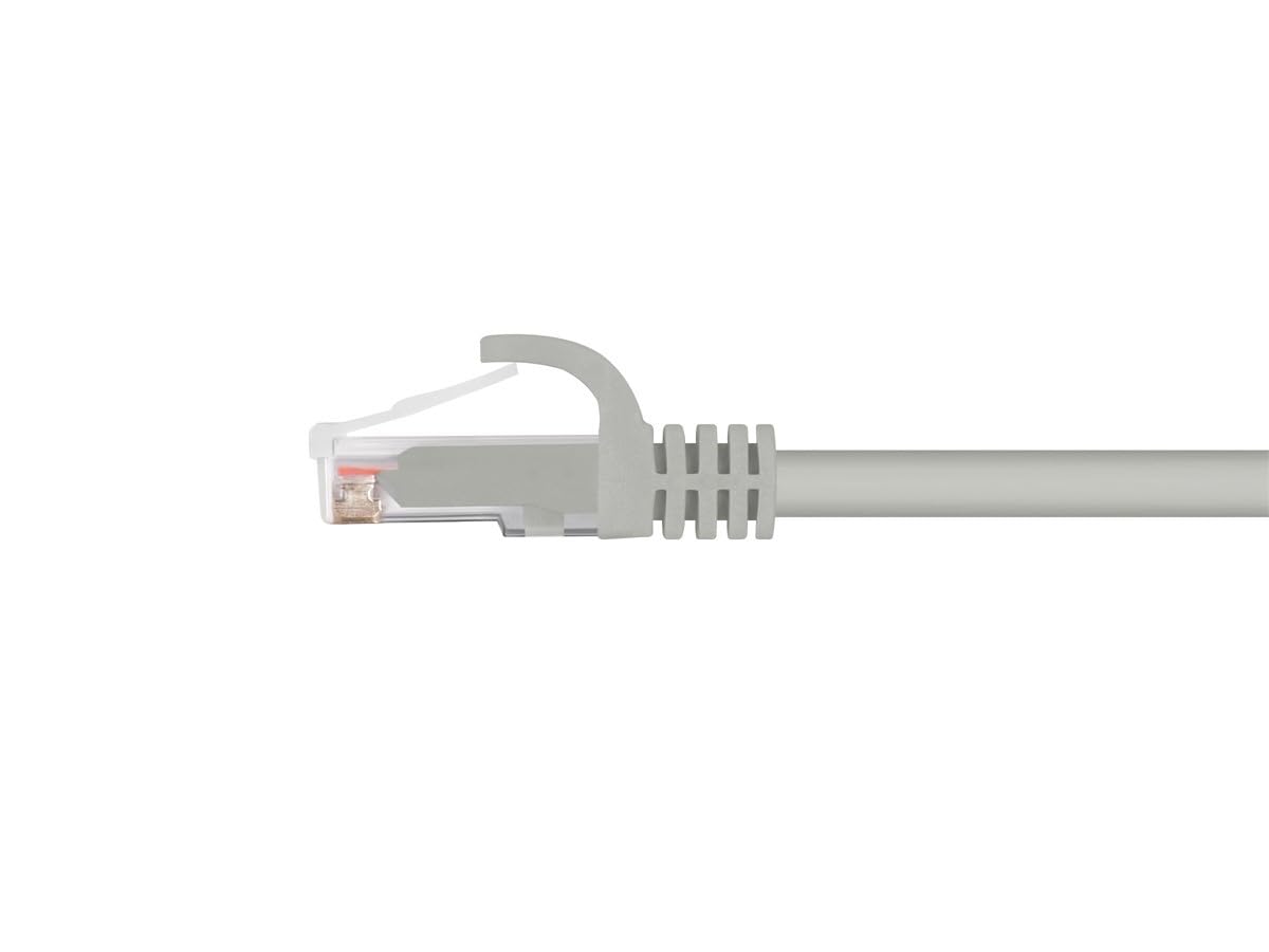 Cat6 RJ45, 24AWG 550Mhz, 7 Monoprice Ethernet Patch Cable - Snagless Stranded Pure Bare Copper Wire, UTP, Feet, Gray