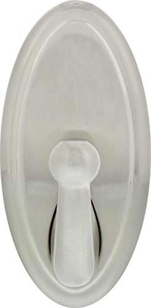 HIGH & MIGHTY 515819 Decorative Metal Hook, Easy Tool-Free Dry Wall Installation, Oval, Holds up to 25lb, Satin Nickel