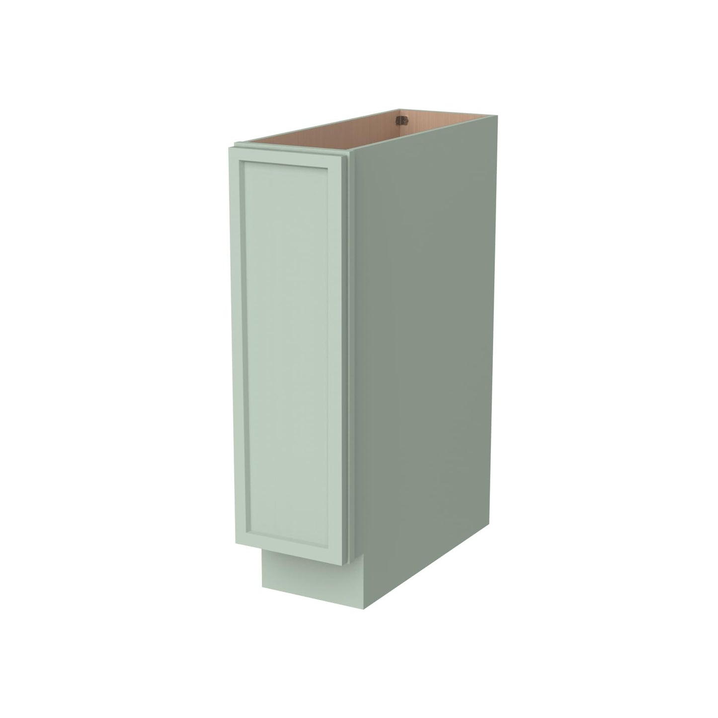 Solid Wood RTA Full High Door Cabinet Tray Base Cabinet Kitchen Grooming Organizer Utensil storage cabinet -with 1 Door 1 Shelf ( Jade Green, Cabinet:9”×24”×34-1/2”;Door:8-5/8”×3/4”×29-5/8”)