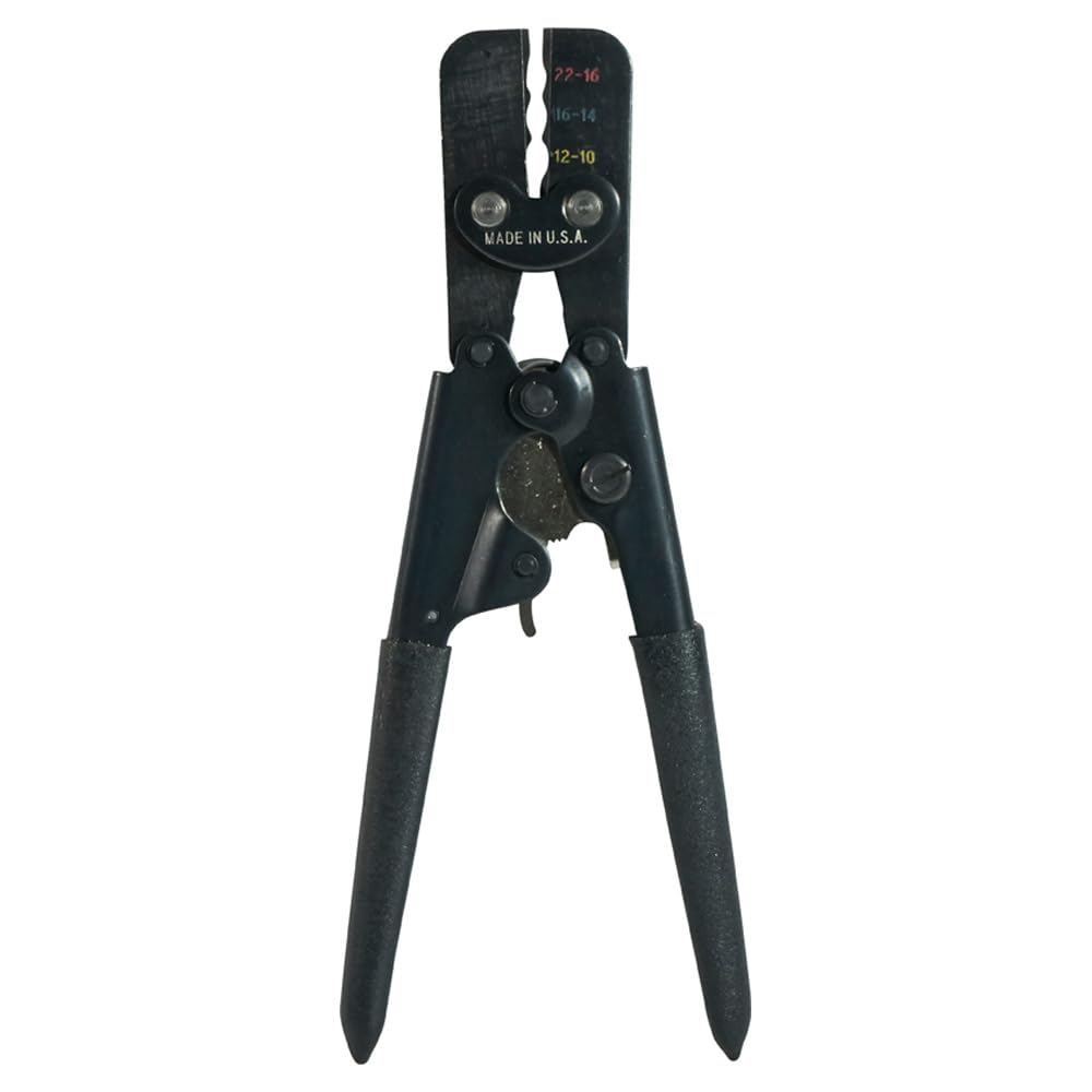 Klein Tools T1715 Insulated Crimper, Full Cycle Ratcheting, Insulated Terminals in Wires 22-16, 16-14, 12-10, Black