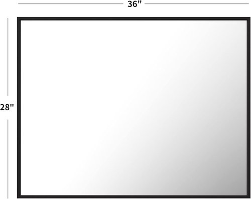 LOAAO Black Rectangle Bathroom Mirror - 28" x 36" Matte Black Aluminum Frame, Tempered Glass, Versatile Hanging Options