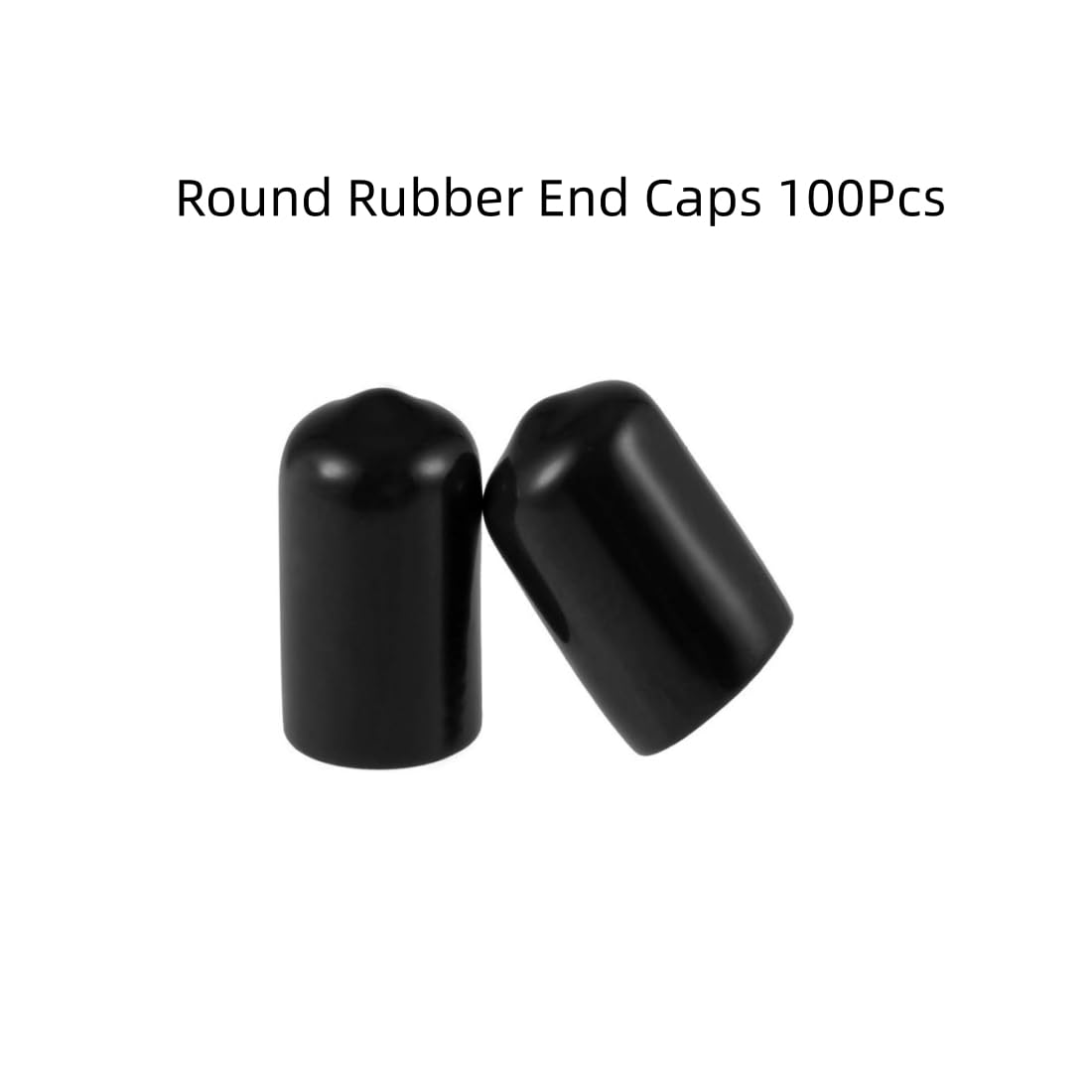 QLXHBOT Round Rubber End Caps 100 Pcs 3/8" (10mm) ID Vinyl Flexible Screw Thread Protectors Black Bolt End Caps for Metal Tubing Rod Bolt