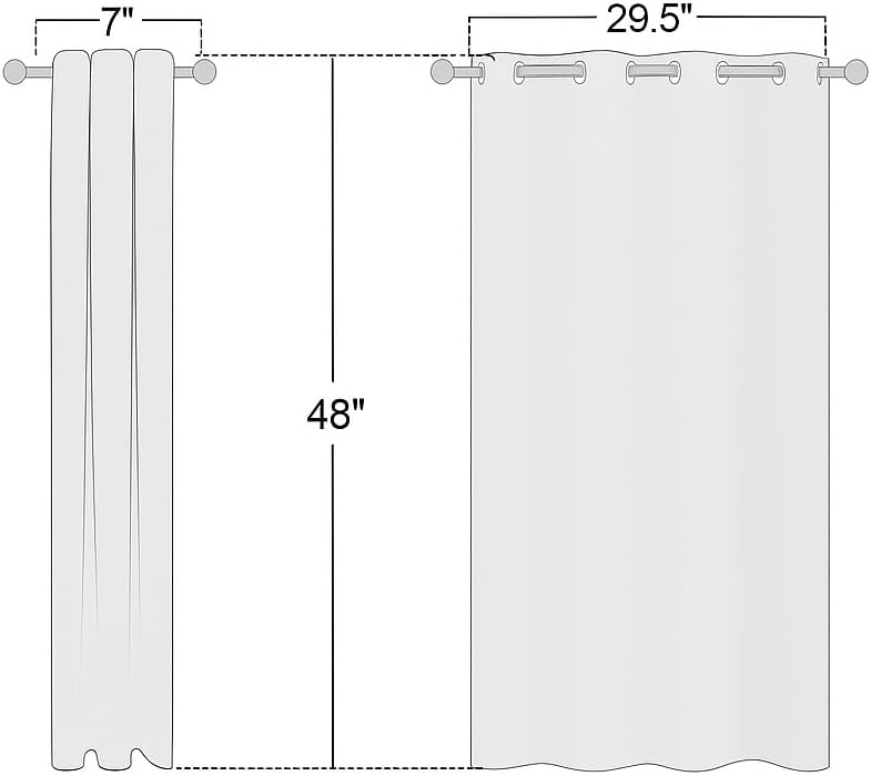NICETOWN White Lightweight Curtain Panels - Non-Blackout Drapes for Bedroom & Dining Room | 42" W x 48" L (Set of 2)