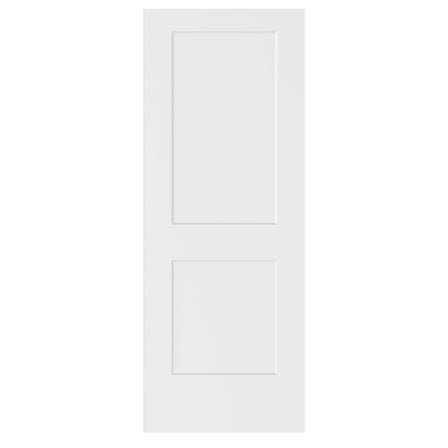 BARNSMITH 30x80 in 2-Panel White Primed Molded Door Slab, Shaker Style Paintable Hollow Core Interior Door Panel, for Swing, Pocket, Sliding Door, Durable and Lightweight, No Assembly Required