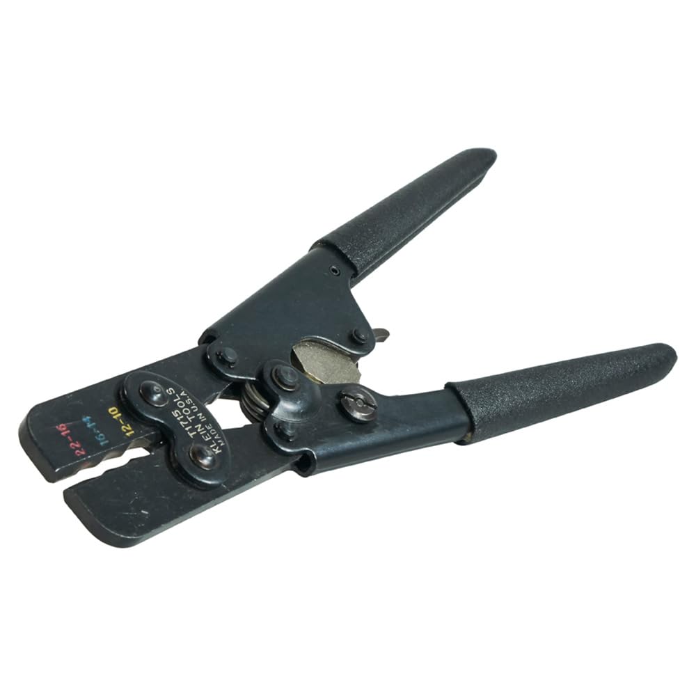 Klein Tools T1715 Insulated Crimper, Full Cycle Ratcheting, Insulated Terminals in Wires 22-16, 16-14, 12-10, Black