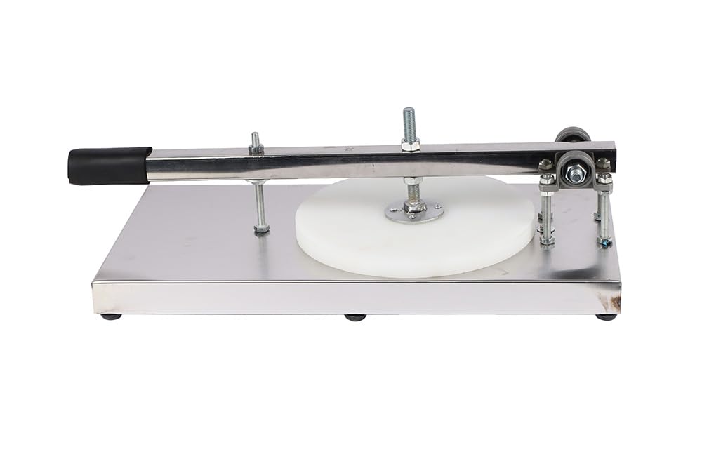 PreAsion 9.5Inch Pizza Dough Press Machine Stainless Steel Household Pizza Press with Plate Portable Commercial Dough Chapati Sheet Pizza Kitchen Dough Maker Tool
