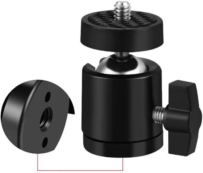 ThtRht 3 Pack 1/4'' 360 Mini Ball Head Screw Swivel Tripod Head Mount Degree Rotating Base Adapter Ballhead for Camera