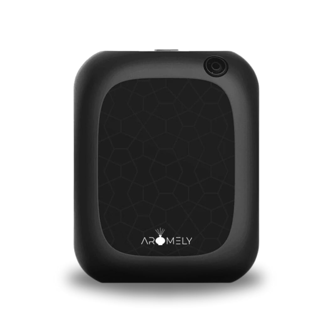 Aromely Smart Bluetooth Nebulizing Aromatherapy Scent Diffuser, Essential Oil Diffuser for Home, Spa & Office, Waterless Aroma Diffuser, App Controlled Perfect Air Freshener up to 1,500 SQFT - Black