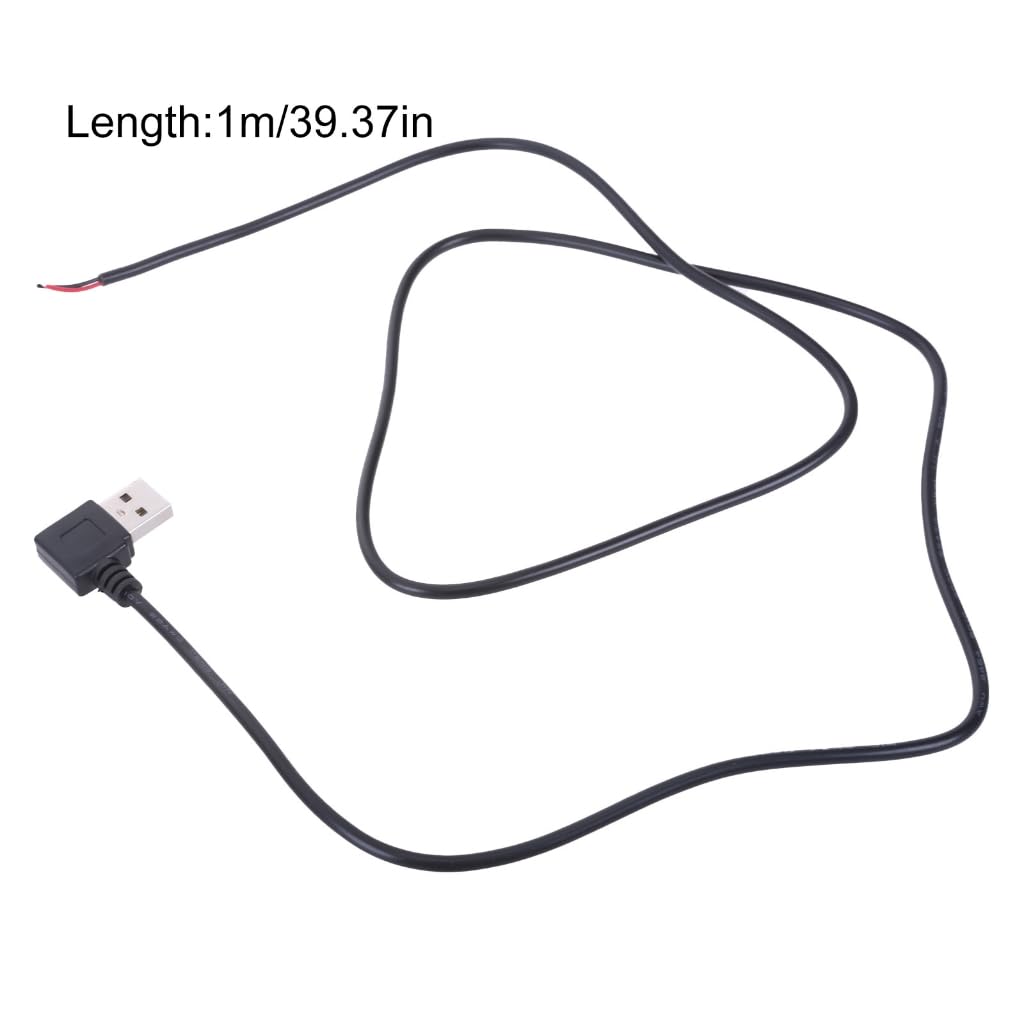 generic 22AWG 2 USB Open End Cable Power Supply Cable for Light Fan Driving Recorder USB Male Pin Bare Wire Charging