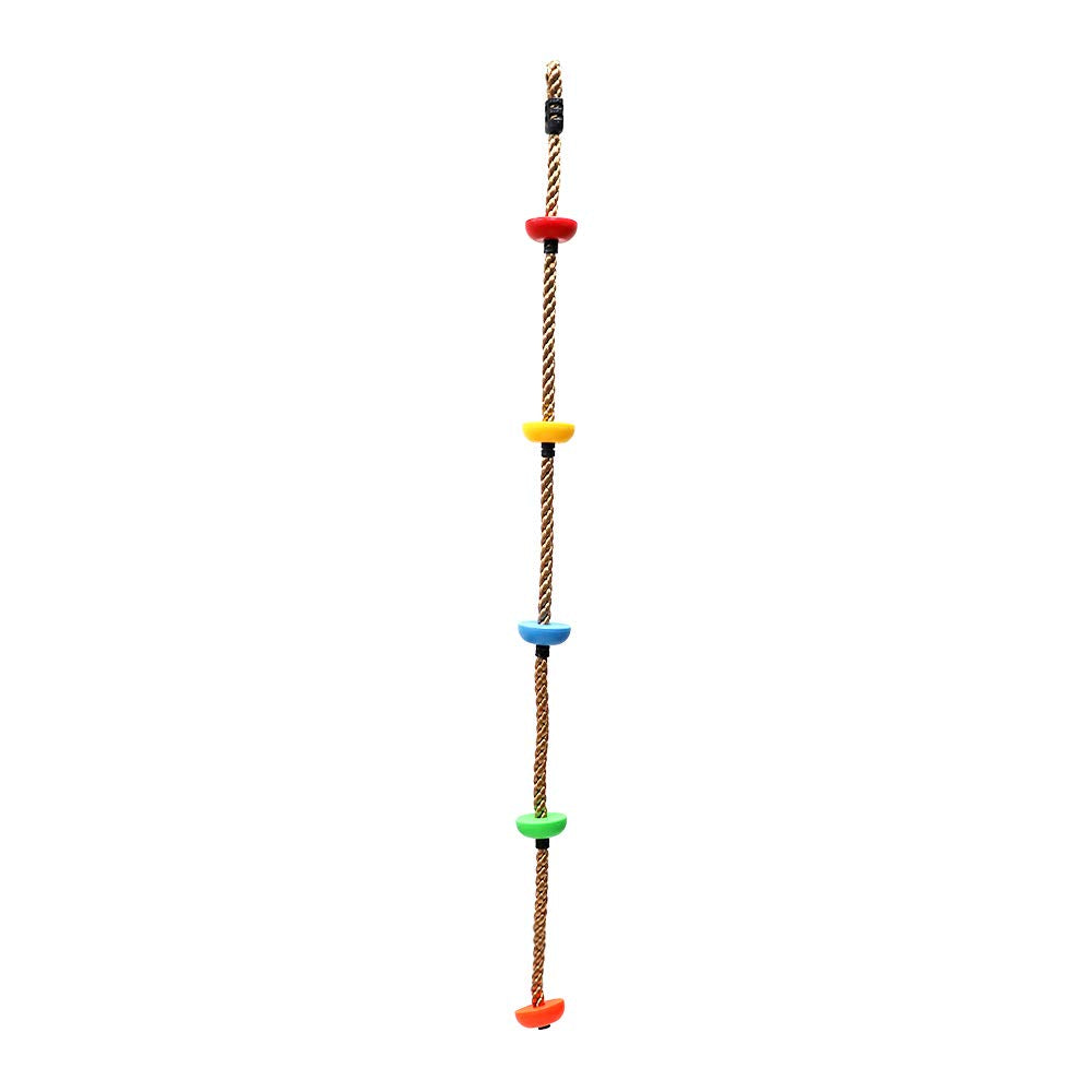 Rainbow Craft Colorful Climbing Rope - 6.5ft with 5 Knotted Foot - Kids Ninja Rope for Ninja Warrior Slackline Obstacle Course Accessories Kids Swing Set Backyard Play
