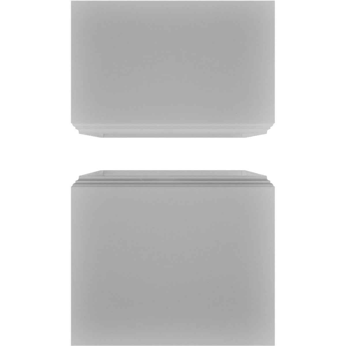 Ekena Millwork 10"W x 9'H Premium Square Non-Tapered Smooth PVC Endura-Craft Column Wrap Kit, Standard Capital & Base