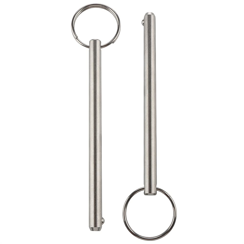 2 Pack Quick Release Pin, Diameter 5/16"(8mm), Overall Length 4.72"(120mm), Usable Length 4.13"(105mm), Full 316 Stainless Steel, Bimini Top Pin, Marine Hardware