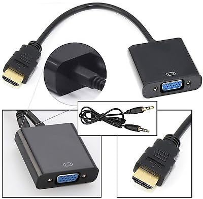 E-Universal Adapter Converter HDMI to VGA Male to Female for Computer, Desktop, Laptop, PC, Monitor, Projector, HDTV