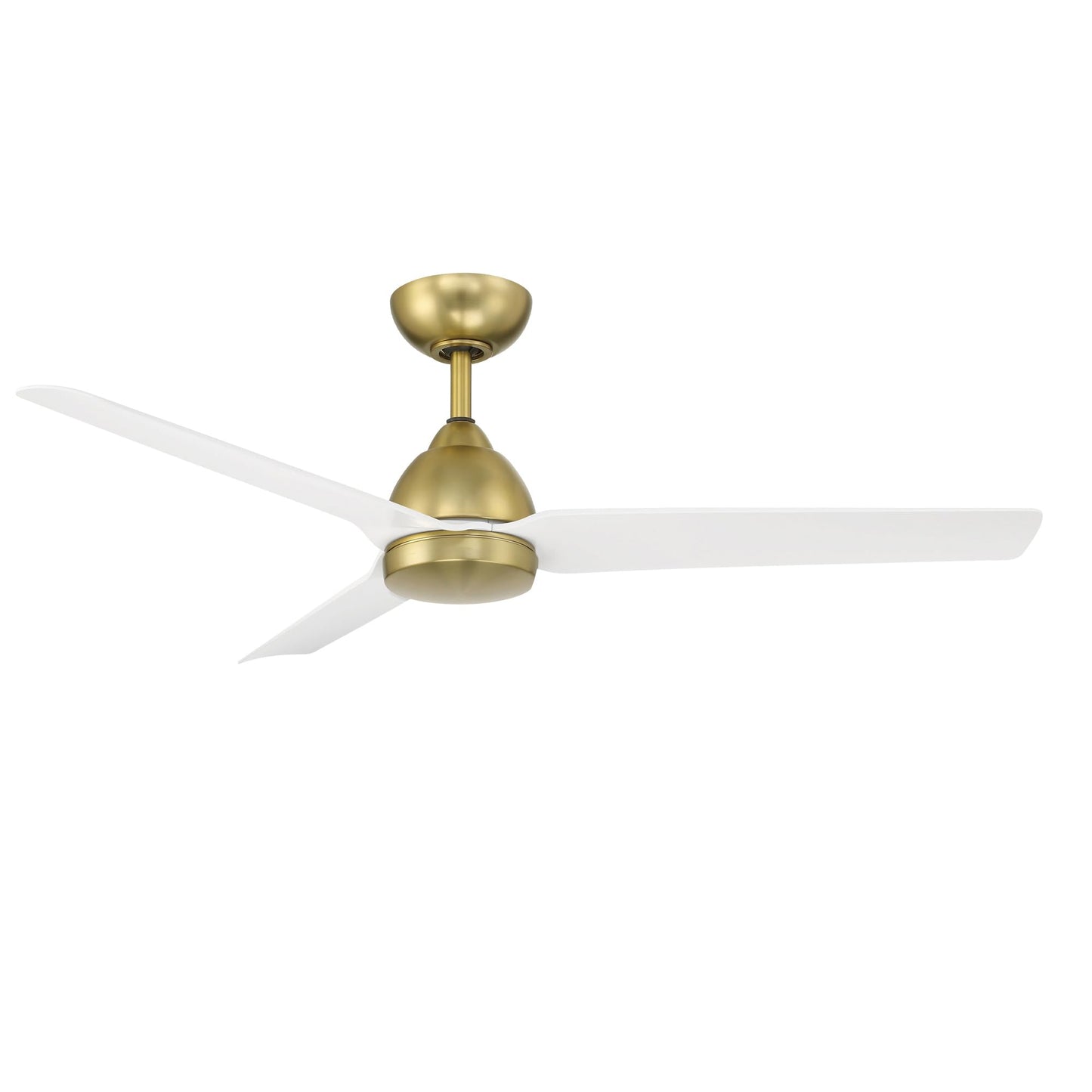 WAC F-001-SB/MW Mocha 54" Outdoor Ceiling Fan with Remote, Soft Brass Matte White