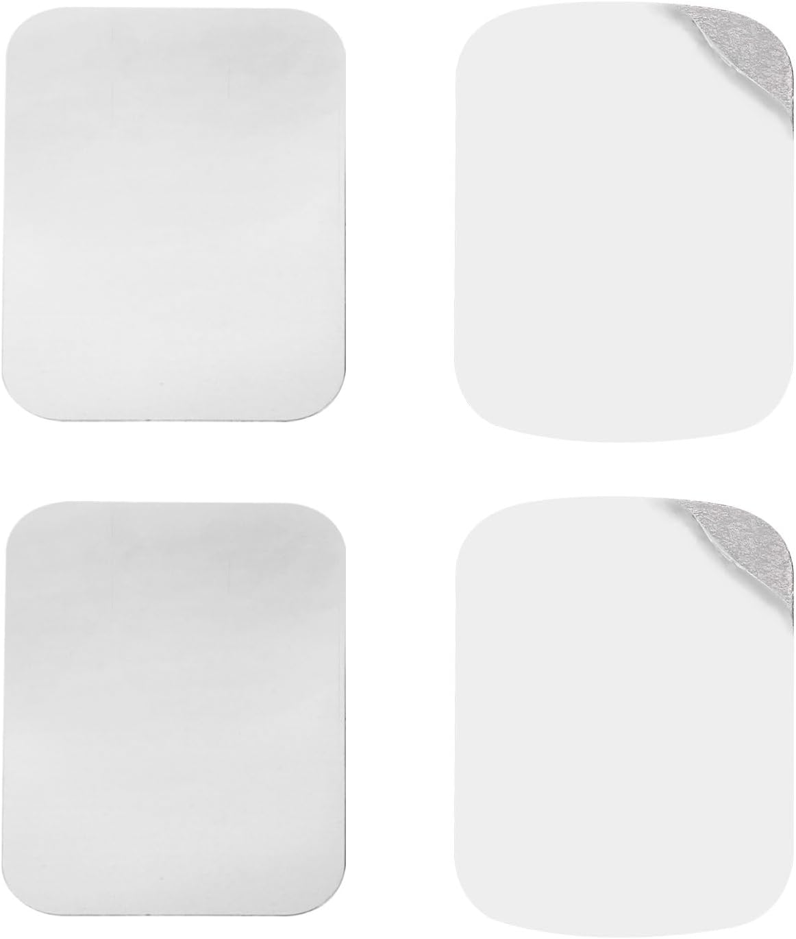 1.77x1.37" 4Pcs MECCANIXITY Replacement Metal Plates Silver Thin Adhesive Back Magnet Stickers for Magnetic Mount Phone