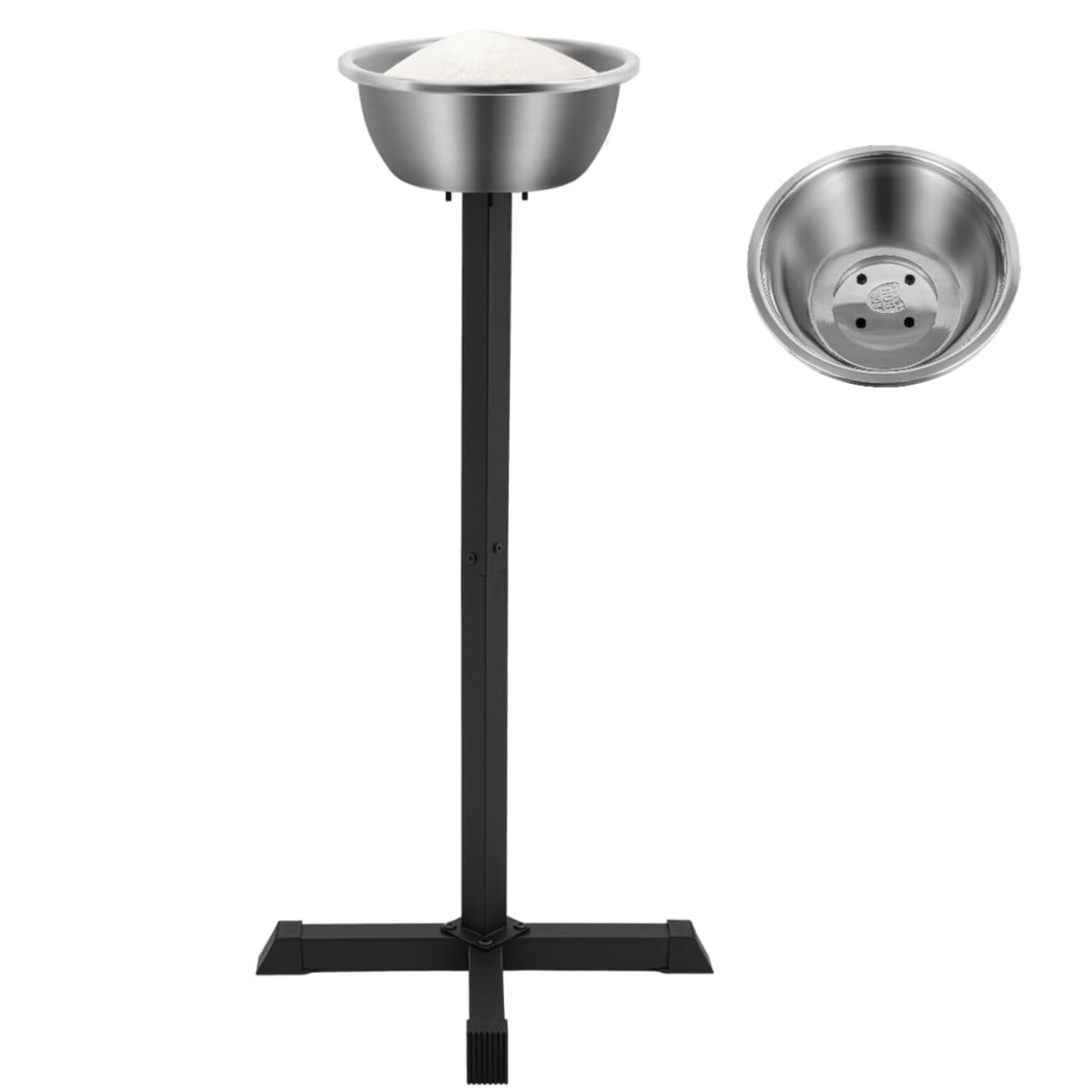 OUGWFYANG 42.3 Inches Portable Gym Chalk Stand, Freestanding Chalk Bowl for Gym, Steel Gym Chalk Holder for Gymnastics, Weight Lifting, Climbing Sports
