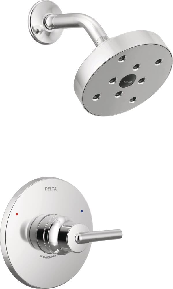 Delta Faucet Trinsic 14 Series Single-Function Shower Trim Kit with Single-Spray H2Okinetic Shower Head, Chrome T14259 (Valve Not Included)