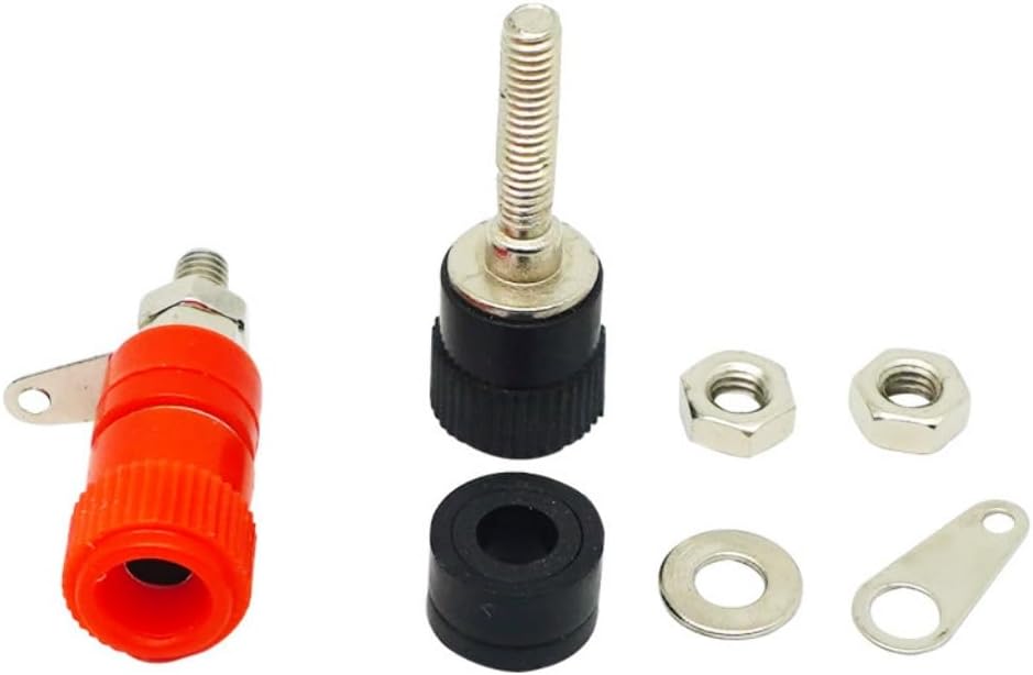 Lzzvibo 10pcs 4mm JS-910B JS-910B (5Black+5Red) Banana Plug Jack Connector Nickel Plated for Jack Socket Female Binding