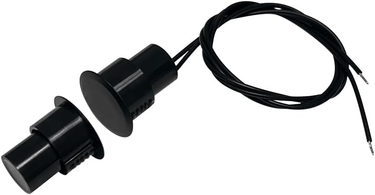 DSYBJR 5 Sets 3/4" Flush Mounted Door Magnetic Contacts Alarm Switch Sensor NC Type (Black)