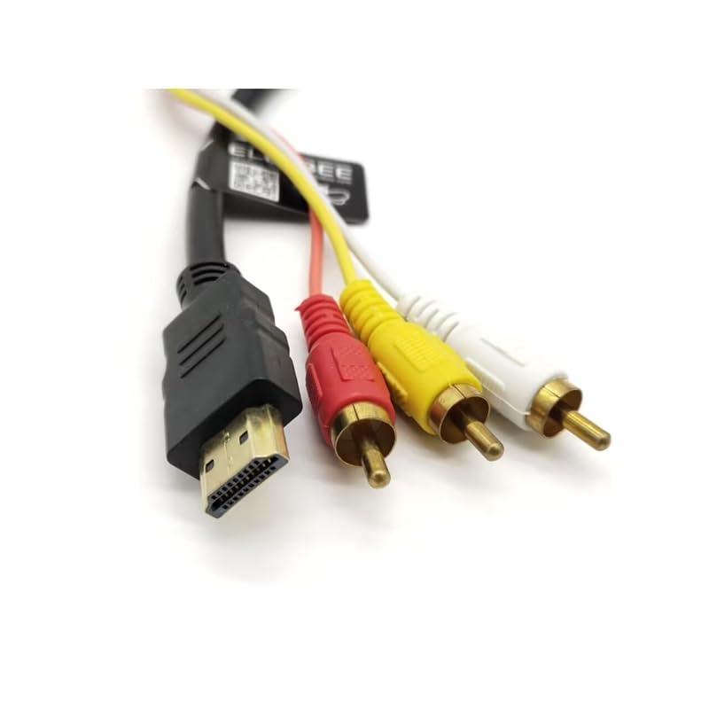 3 1.5M/5ft, 1080P HDMI to RCA AV Cable, HDMI Male to RCA AV Video Audio Cable Connectors Video Audio Adapter