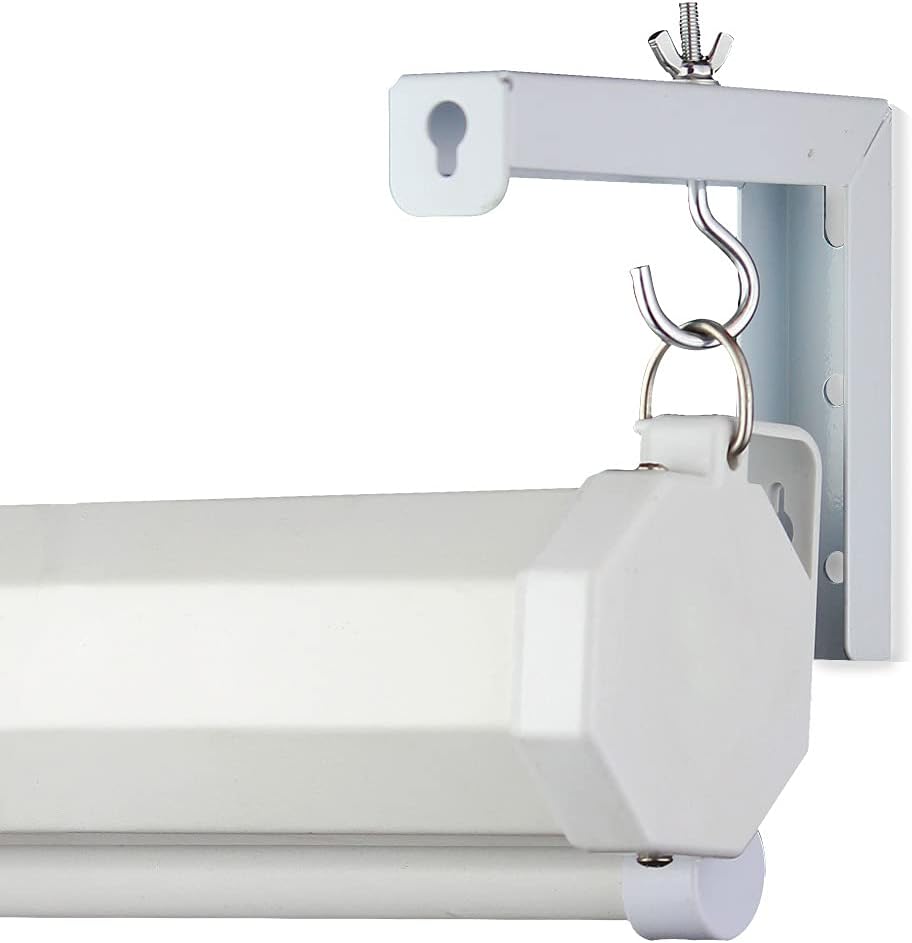 XuYelora 44 lbs(Color:White) Projector Screen Wall Mount L-Brackets, Adjustable Extension with Hook Universal Projector