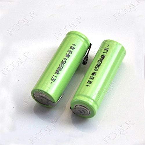 FCQLR 5PCS 1.2V 4/5AA 1500mah 4/5 14430 Compatible for Rechargeable Battery AA nimh ni-mh Cell with Soldering tabs