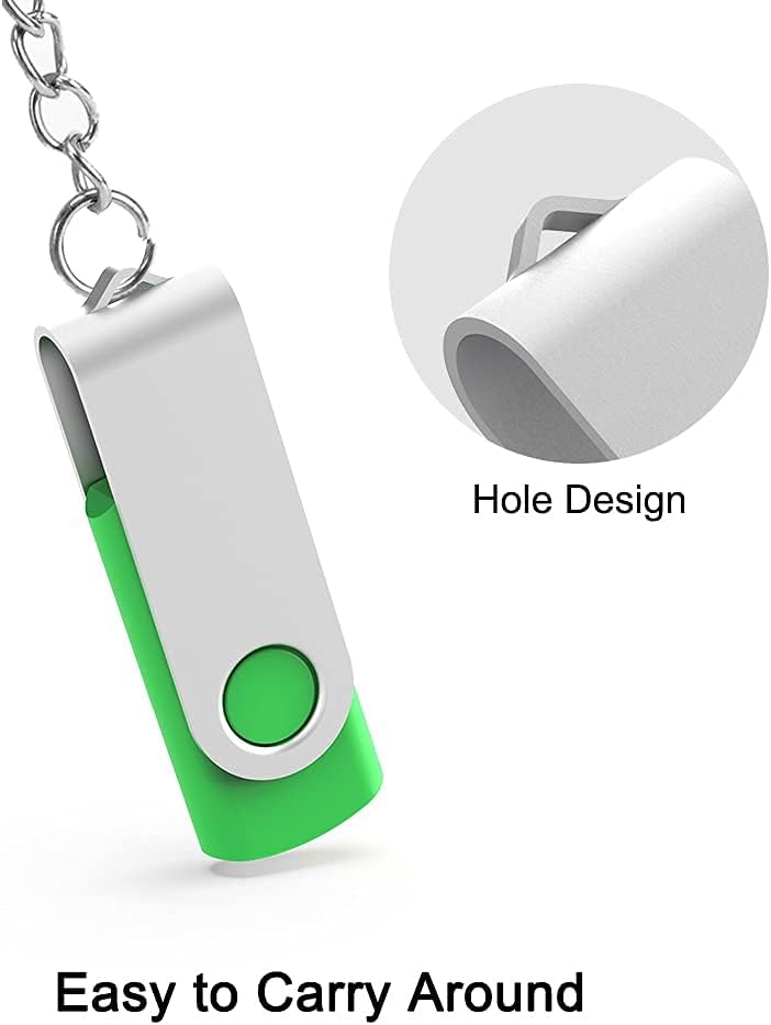 KOOTION 5 1GB Pack 2.0(5 X USB Flash Drives Thumb Drives Memory Stick USB Colors: Black Blue Green Purple Red)