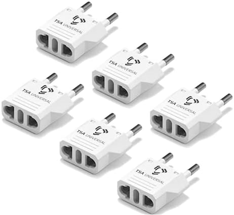 TSA Universal (6-Pack, United States to Iceland Travel Power Adapter to Connect North American Electrical Plugs