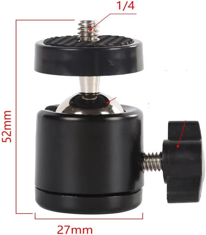 ThtRht 3 Pack 1/4'' 360 Mini Ball Head Screw Swivel Tripod Head Mount Degree Rotating Base Adapter Ballhead for Camera