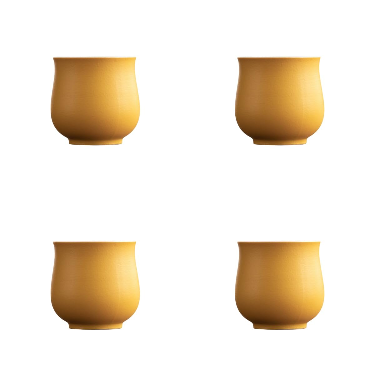 Dicmracy 4-Oz Ceramic Espresso Cups Set - Multi-Color, Handle-Free Design for Home & Cafe | Dishwasher-Safe Stoneware Cups (yellow, 4)