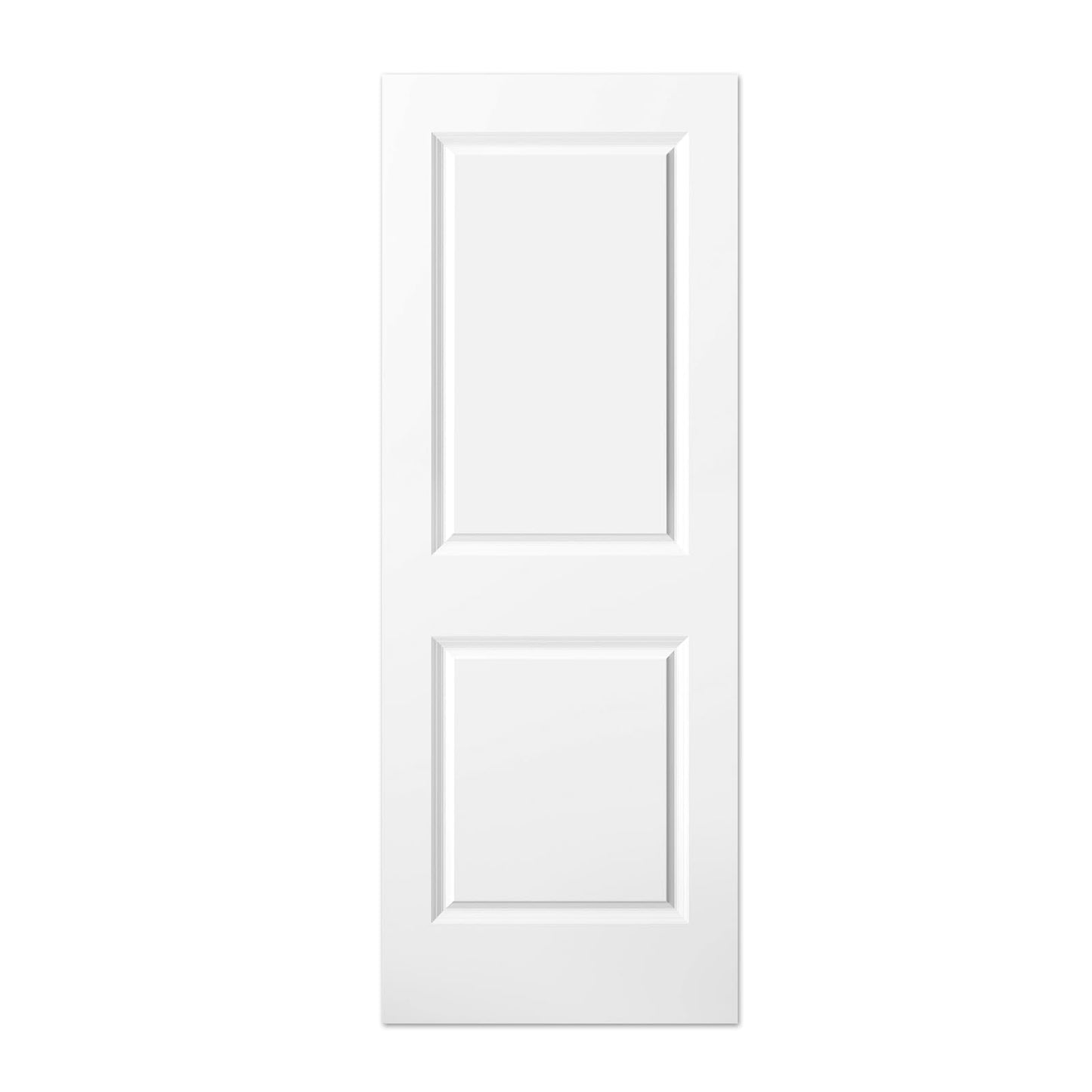 BARNSMITH 30x80 in Raised 2-Panel Square Top Smooth White Primed Molded Door Slab, Paintable Hollow Core Interior Door Panel, for Swing, Pocket, Sliding Door, Durable and Lightweight