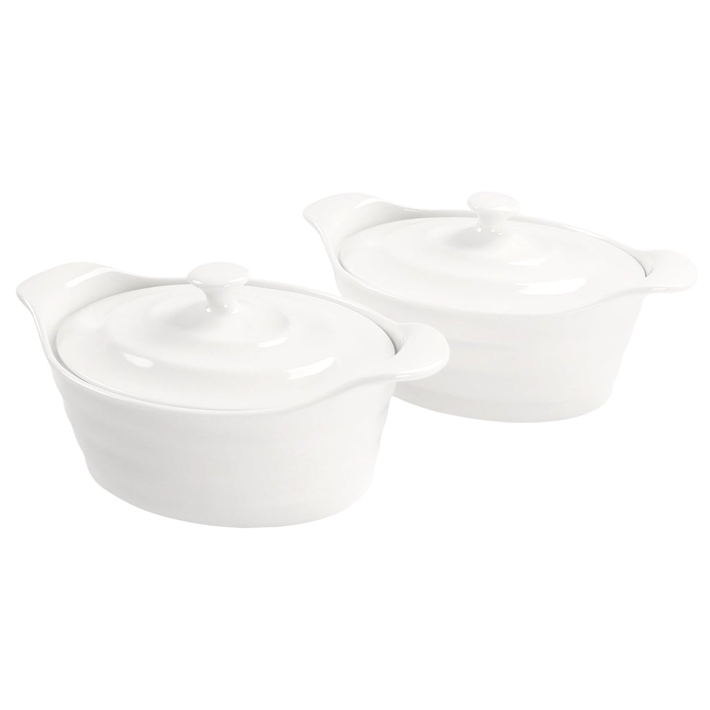 jinsongdafa Casserole Dish 25 oz, French Onion Soup Ceramic Bakeware Set with Lids, Ceramic Mini Cocotte Set, Baking Dish with Lids and Handles, Microwave, Dishwasher, Oven Safe 9.6 Inch