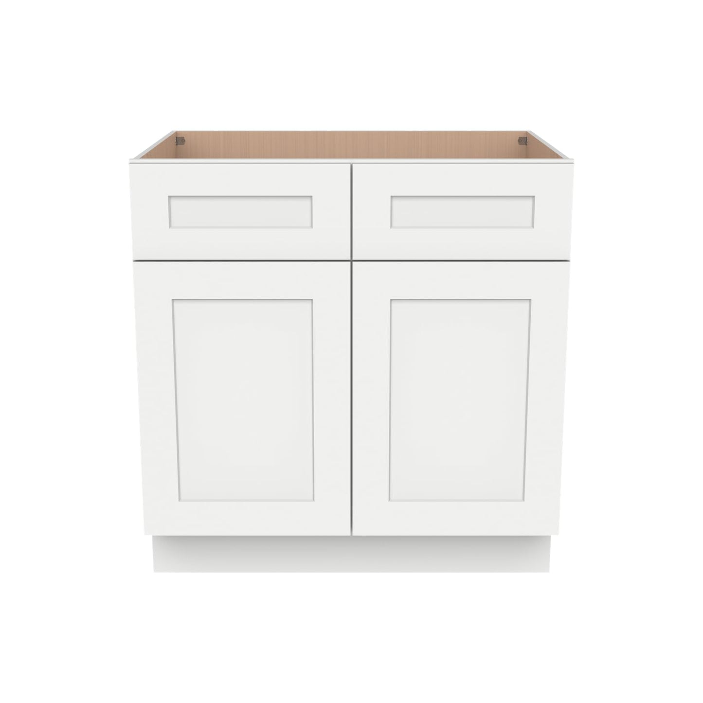 HCIOAN Solid Wood Frame Shaker Style RTA Sink Base Cabinet - 2 Doors, 1 False Drawer for Kitchen, Bathroom Vanity, Office Washroom (SK-Origami White, 27" W x 24" D x 34.5" H)