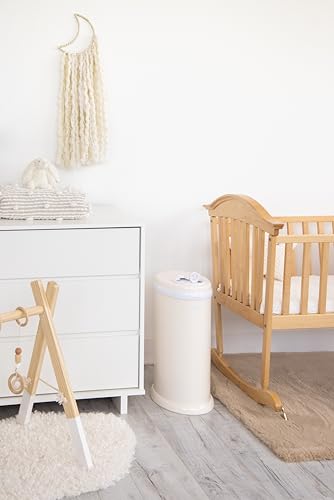 Ubbi Steel Diaper Pail, Odor Locking, No Special Bag Required, Award-Winning, Registry Must-Have, Ivory