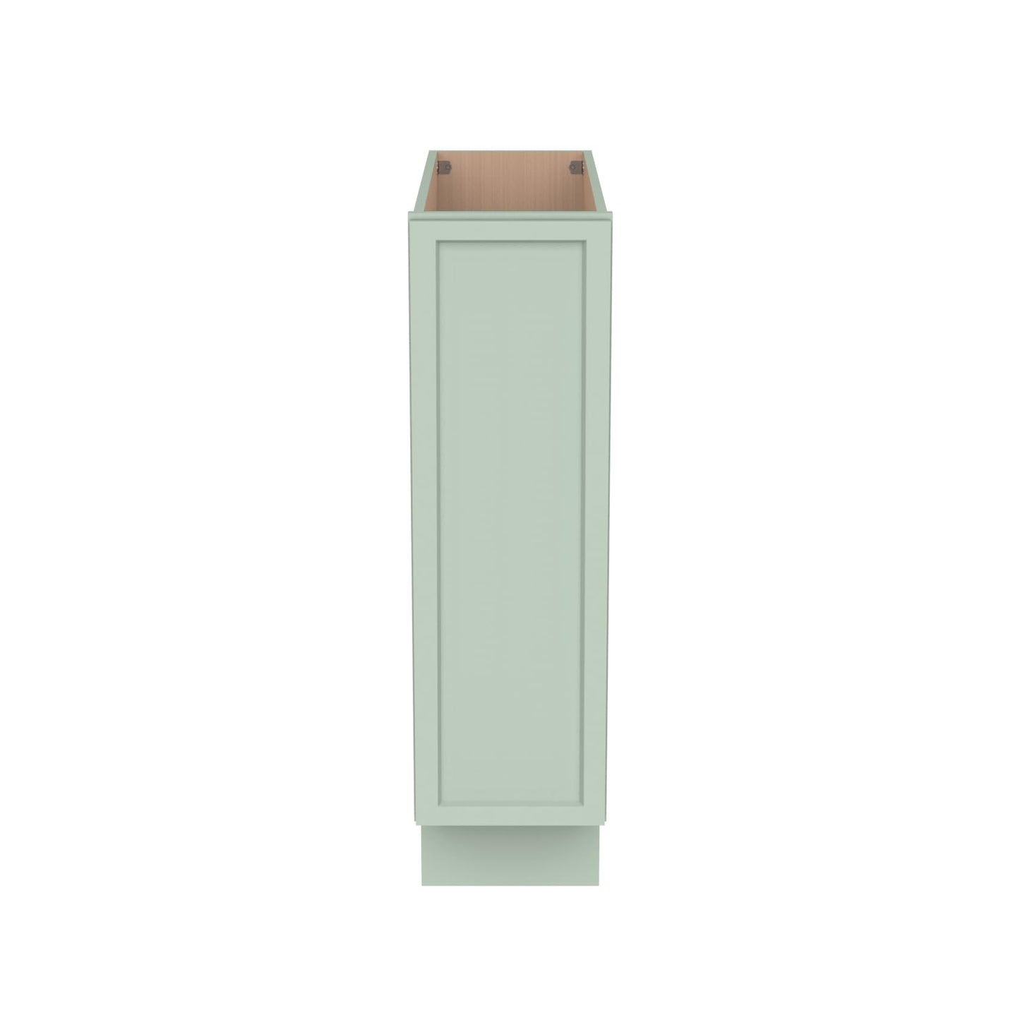 Solid Wood RTA Full High Door Cabinet Tray Base Cabinet Kitchen Grooming Organizer Utensil storage cabinet -with 1 Door 1 Shelf ( Jade Green, Cabinet:9”×24”×34-1/2”;Door:8-5/8”×3/4”×29-5/8”)