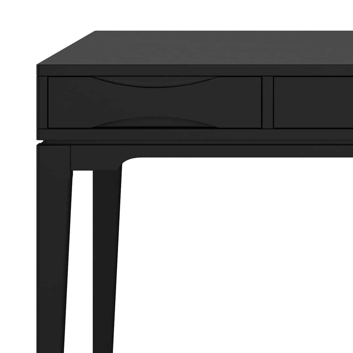 SIMPLIHOME Harper Desk - 60 Inch Wide Solid Wood Writing Desk in Black, Mid-Century Modern Home Office Computer Table for Workspace or Study with 2 Drawers and Flip-Down Keyboard Tray
