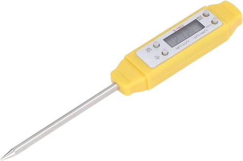 Akozon Digital Food Thermometer - High Accuracy Automatic Calibration | Compact Yellow Pocket Design