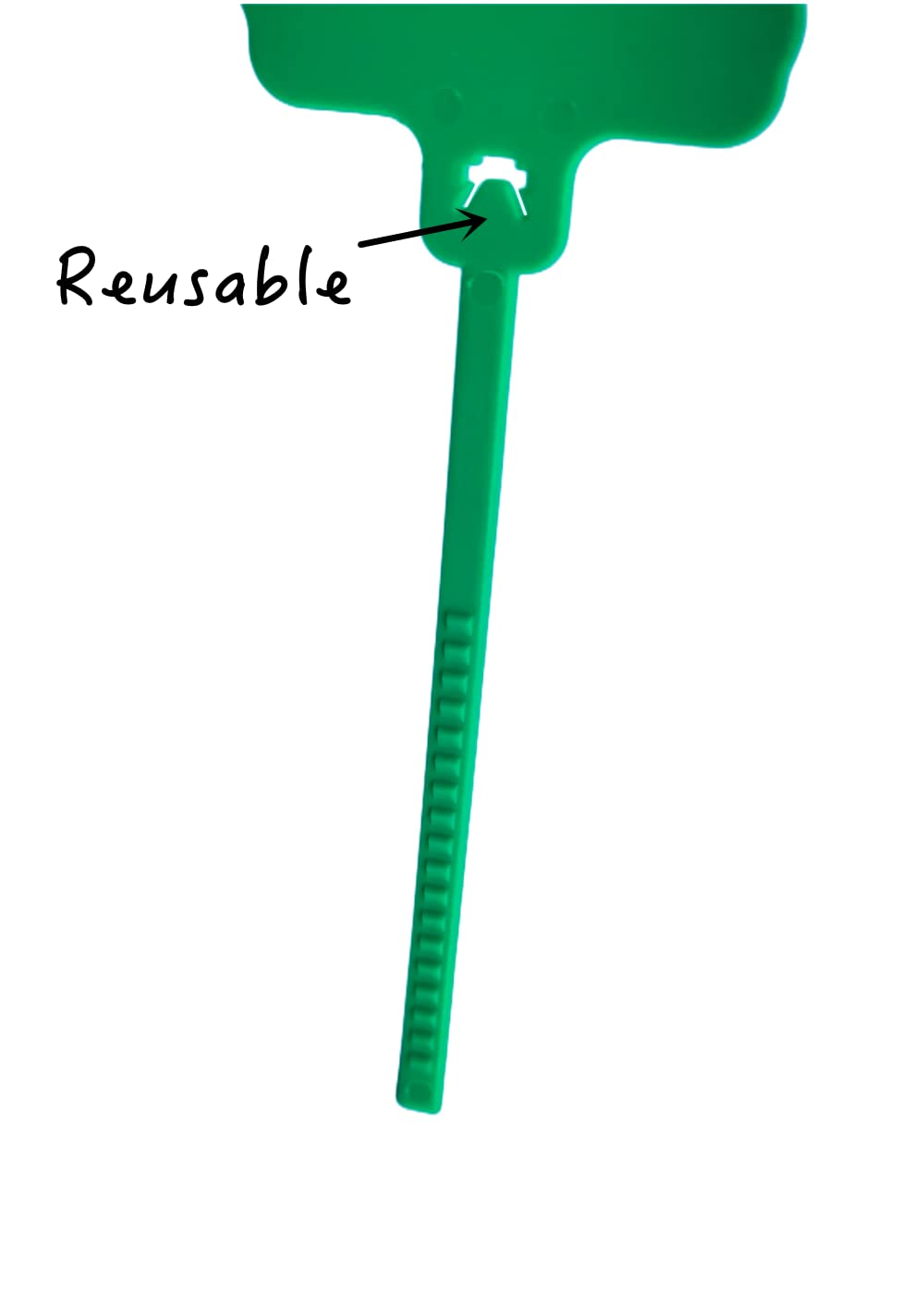 100pcs Reusable Blank Plastic Tags Ties Key Tags 1.45"*2.48" Serrated Tension Sealing Strap with Large Label Plastic Tie Mark Label Waterproof Hang Sign Write on Tag (Green, 100pcs)