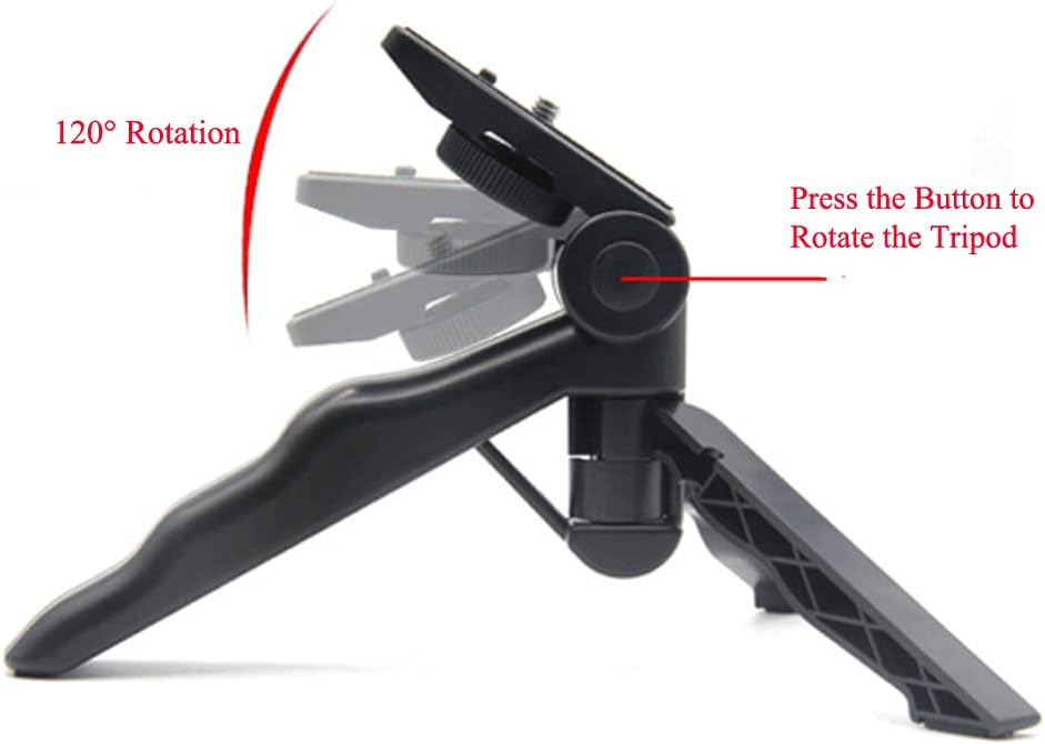 Walway 1/4" Foldable Mini Table Tripod Stand Hand Grip with Screw Compatible with Gopro/Smartphones/Compact Cameras