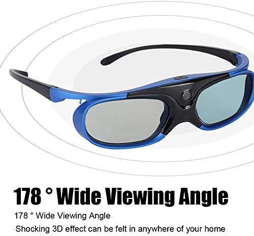 3D 144Hz 3D Glasses, DLP-Link Active Shutter Glasses with Rechargeable Battery for Projectors, Goggles for Mainstream