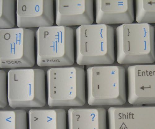 4Keyboard Korean Keyboard Labels Layout ON Transparent (Clear) Background with Black, Blue, Green, Orange, RED, White