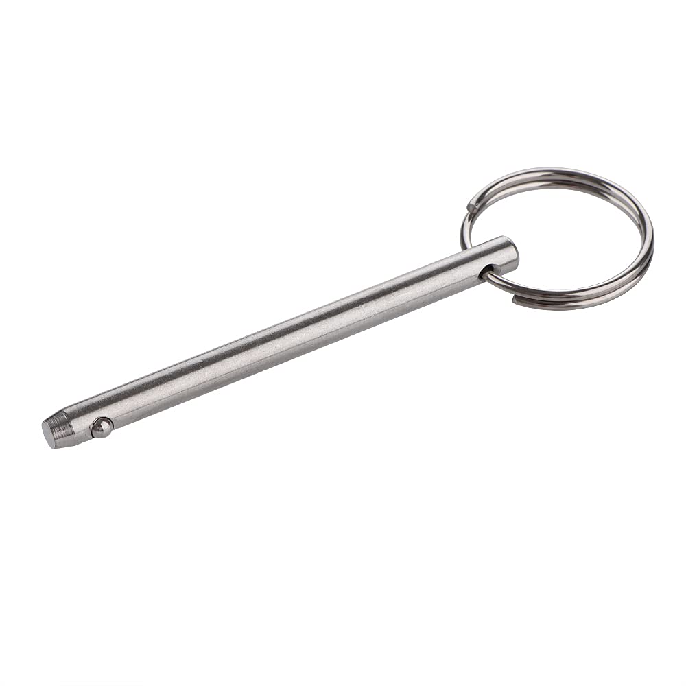 2 Pack Quick Release Pin, Diameter 3/16"(4.8mm), Overall Length 2-1/2"(65mm), Usable Length 2"(51mm), Full 316 Stainless Steel, Bimini Top Pin, Marine Hardware