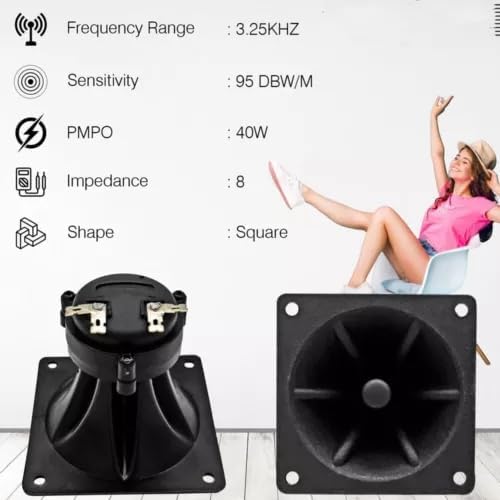 UCCKEYI 4 Pack 3.25" inch 3.25" 3.25" Flush Mount Square Super Horn Tweeter Speakers x Car Home Audio