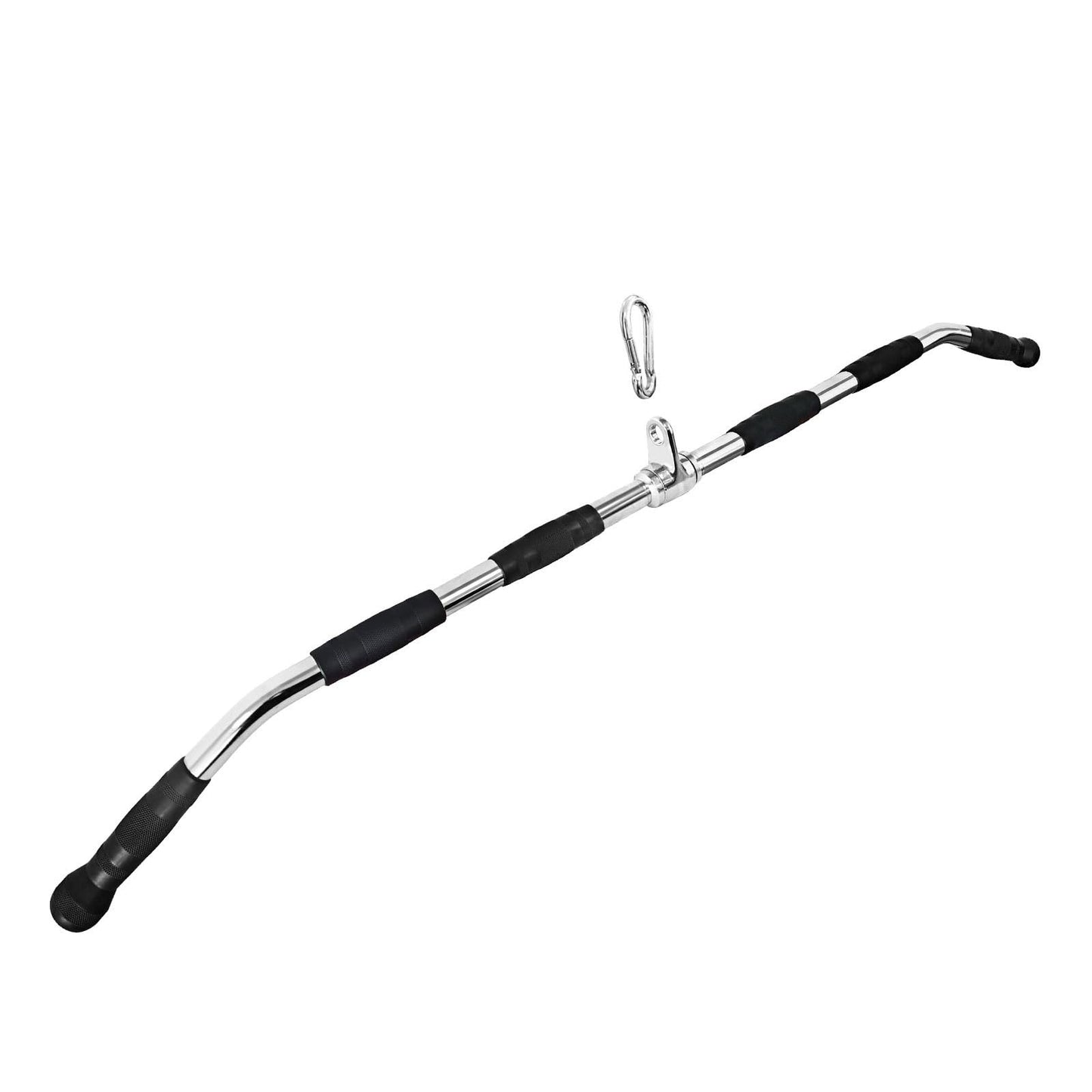 47In LAT Pull Down Bar Attachment: Heavy Duty Lat Pulldown Bar with Full Rotation & Rubber Handle for Gym Home Pulley Cable Attachments