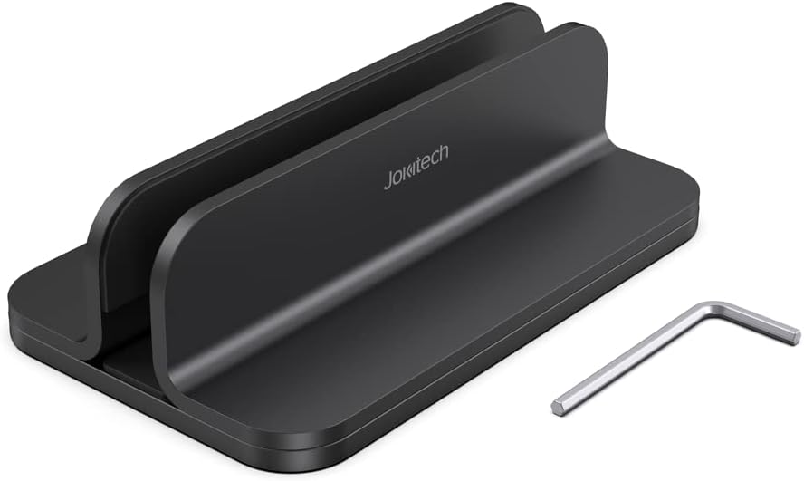 JOKItech Aluminum Laptop Vertical Stand Organizer, Sturdy Laptop Computer Holder Desktop Stand Compatible with new
