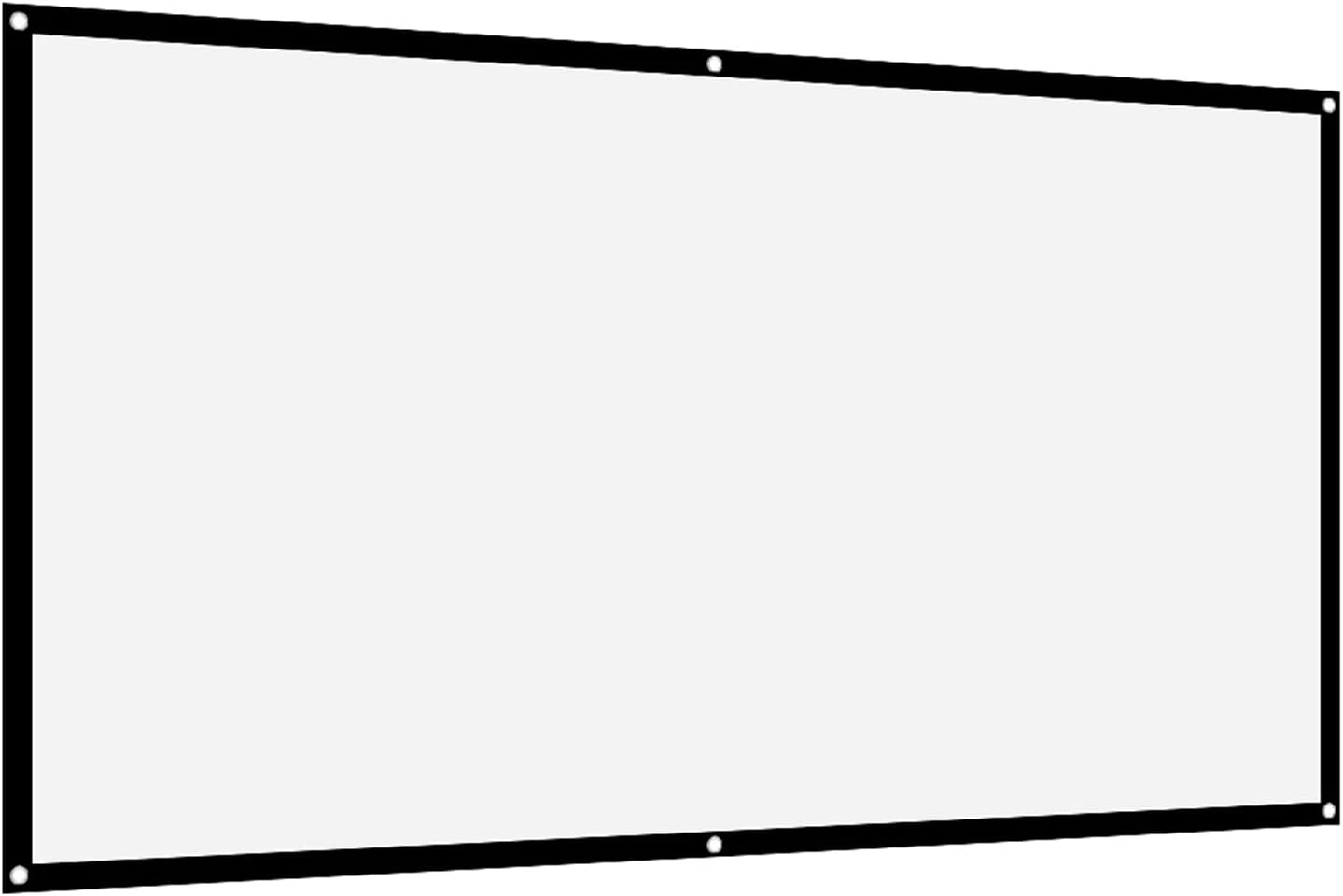 16:9 16:9 (100 Inch) Projection Screen, Non Crease White Projector Screen, Thicken Portable Non Crease Soft White