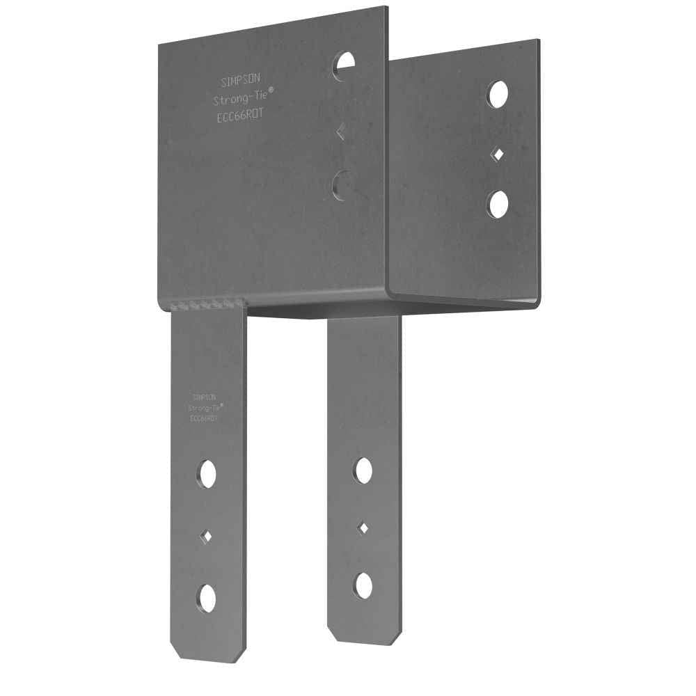 Simpson Strong-Tie ECC66ROT - ECC End Column Cap with 90 Degree Rotated Straps - Heavy-Duty Framing Bracket for Structural Support in Home Improvement Projects